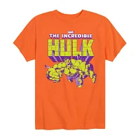 Disney Collection Little & Big Boys Crew Neck Short Sleeve Hulk Graphic T-Shirt