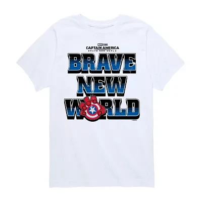 Disney Collection Little & Big Boys Red Hulk Brave New World Crew Neck Short Sleeve Captain America Marvel Graphic T-Shirt