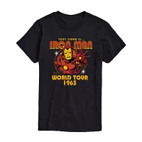 Mens Short Sleeve Iron Man Marvel Graphic T-Shirt