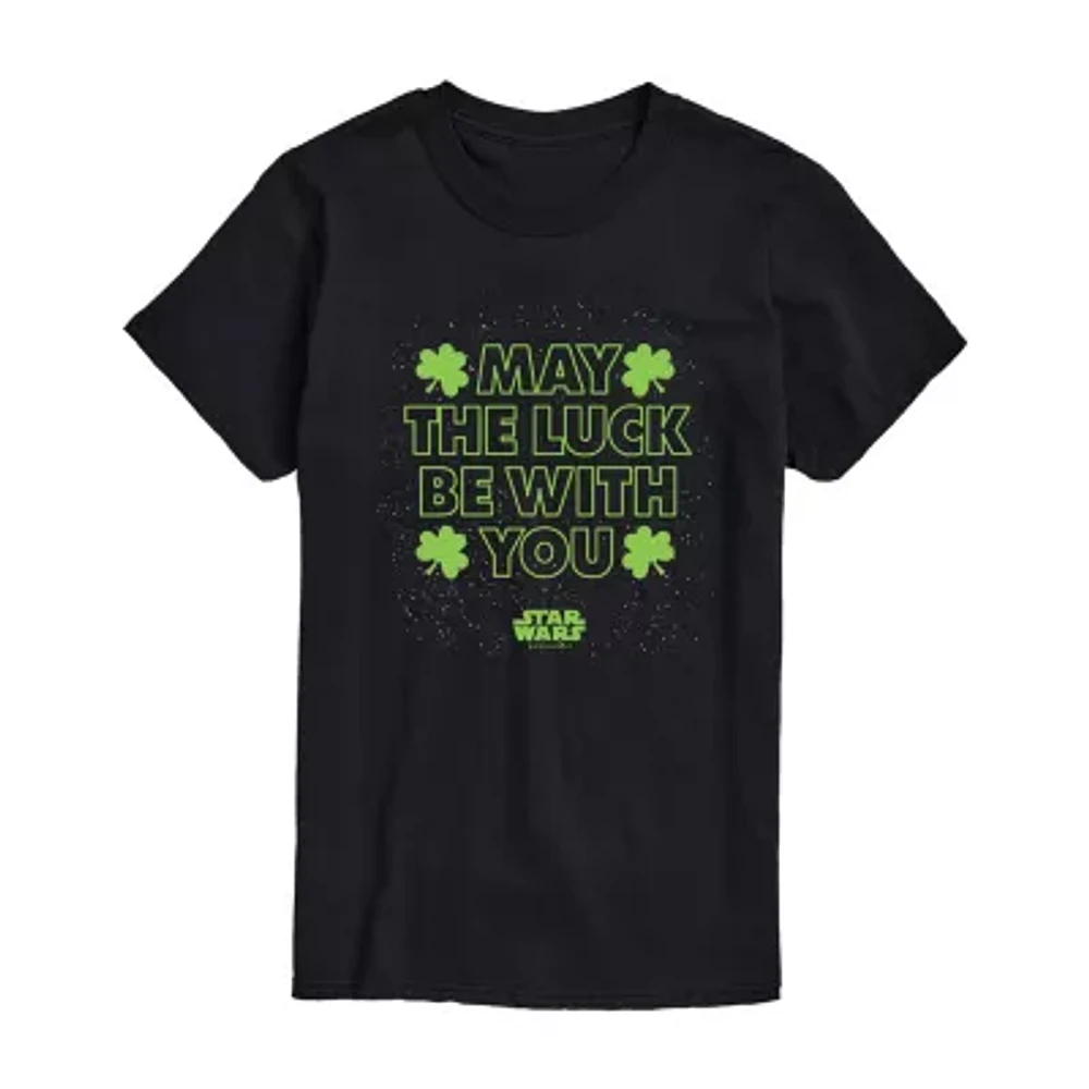 Mens Short Sleeve St. Patrick's Day Star Wars Graphic T-Shirt