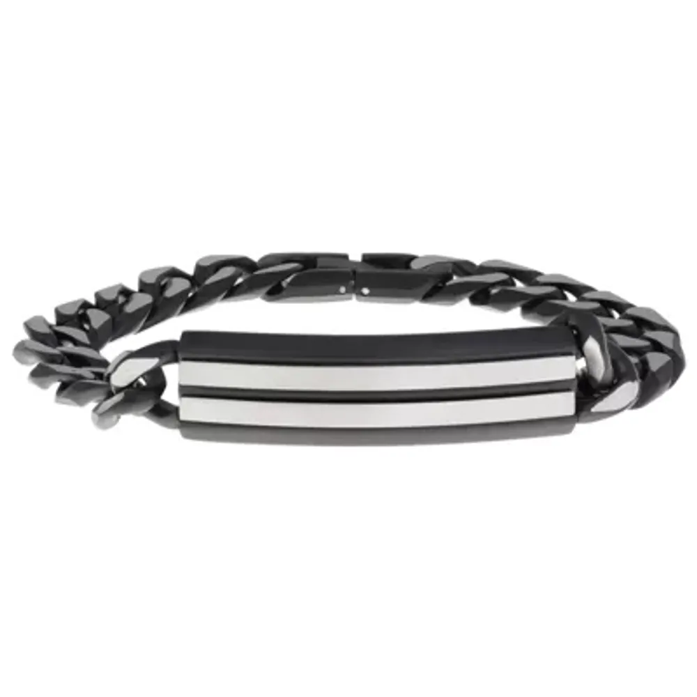 Stainless Steel 8 1/2 Inch Solid Curb Id Bracelet