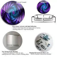 Design Art Purple Fractal Endless Tunnel AbstractRound Metal Artwork