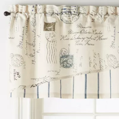 Home Expressions French Script Rod-Pocket Arch Valance