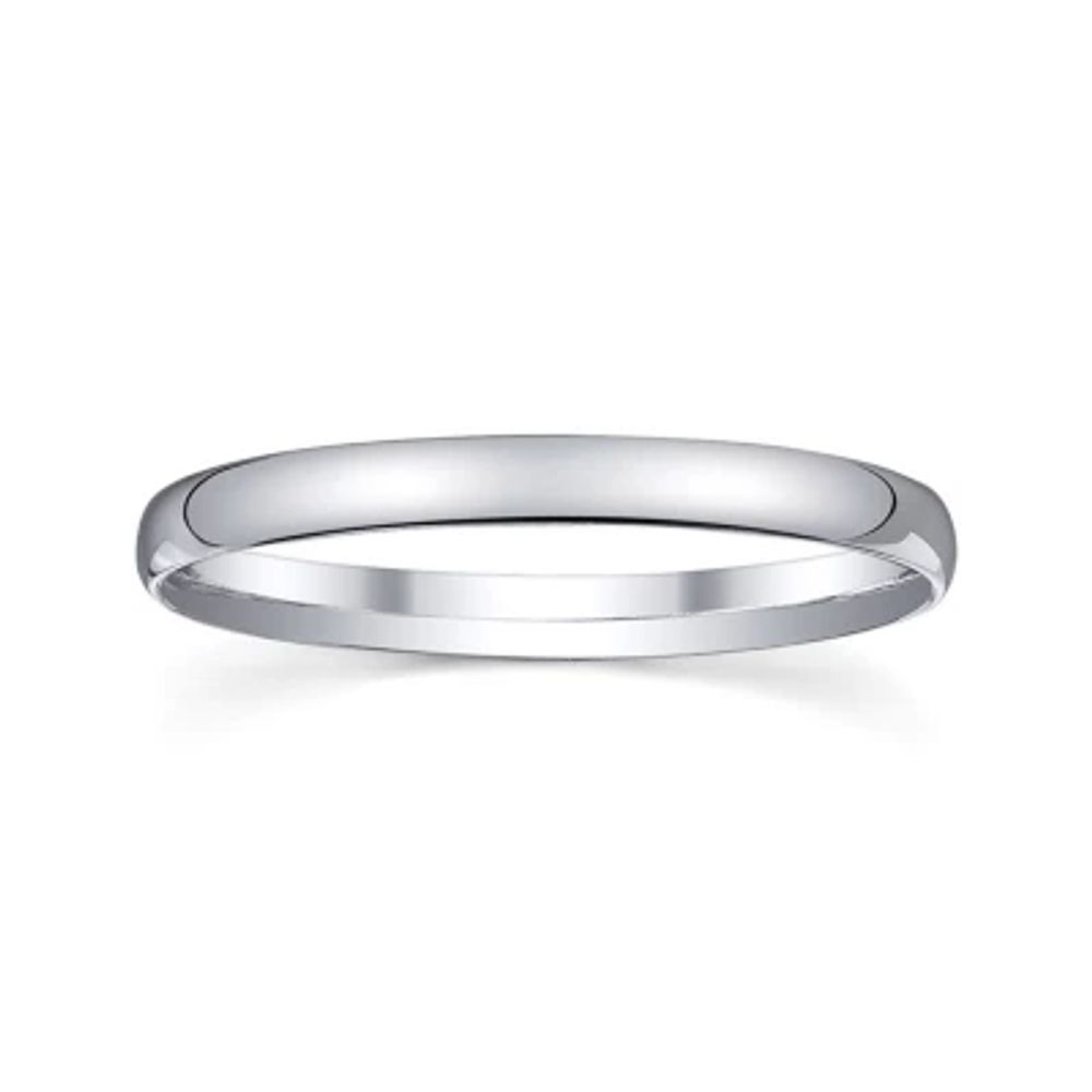 Personalized 2mm Comfort Fit Domed Sterling Silver Wedding Band