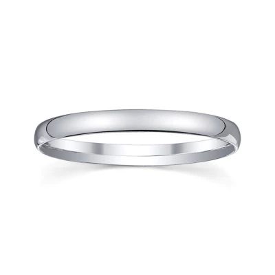 Personalized 2mm Comfort Fit Domed Sterling Silver Wedding Band