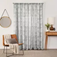 Fieldcrest Arden Tossed Bouquet Cotton Sheer Rod Pocket Single Curtain Panel