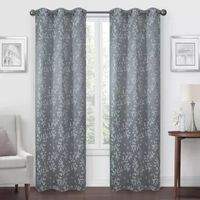 Regal Home Tossed Leaf Jacquard Light-Filtering Grommet Top Set of 2 Curtain Panel