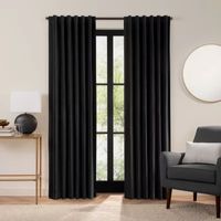 Fieldcrest Luxury Plush Washed Cotton Velvet Energy Saving 100% Blackout Rod Pocket Back Tab Single Curtain Panel