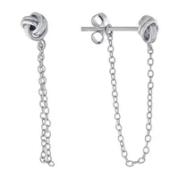 Silver Treasures Sterling Silver Knot Drop Earrings