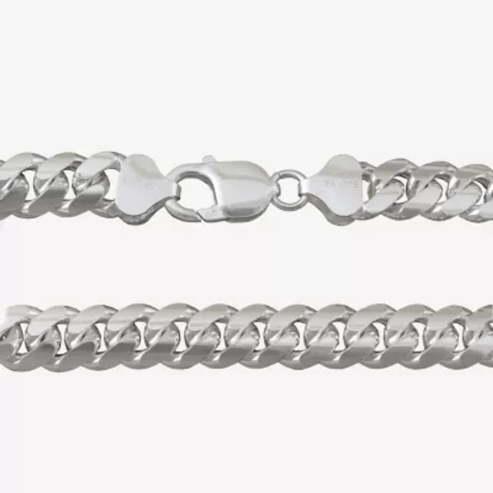 Made in Italy Sterling Silver 8 1/2 Inch Solid Curb Chain Bracelet