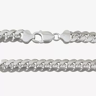 Made in Italy Sterling Silver / Inch Solid Curb Chain Bracelet