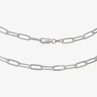 Made in Italy Sterling Silver 7.5 Inch Solid Paperclip Chain Bracelet