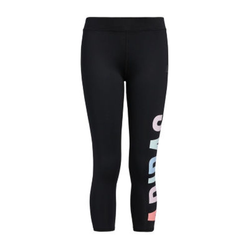 adidas Womens Mid Rise Workout Pant, Color: Black White - JCPenney