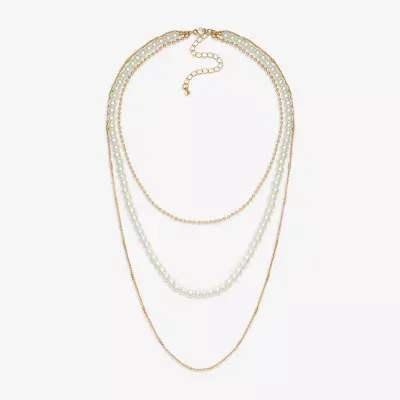 Mixit Hypoallergenic Simulated Pearl 25 Inch Bead Strand Necklace