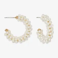 Mixit Hypoallergenic Simulated Pearl Hoop Earrings