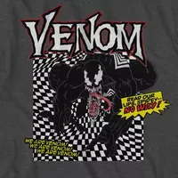 Big & Tall Mens Marvel Venom Optical Short Sleeve Graphic T-Shirt