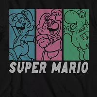 Big and Tall Mens Crew Neck Short Sleeve Regular Fit Super Mario Graphic T-Shirt