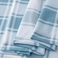 Linery Plush Plaid Fleece Warm Cozy Wrinkle Resistant Sheet Set