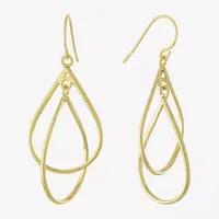 Silver Reflections 14K Gold Over Brass Pear Drop Earrings