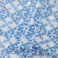 Linery Printed Velvet Plush Fleece Wrinkle Resistant Sheet Set