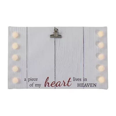 Northlight "4"" X 6""Led ""My Heart Lives In Heaven"" Canvas With" Photo Clip