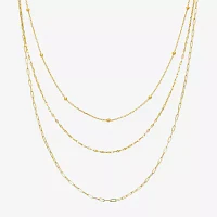 Silver Reflections 16/18/20 Inch 3-pc. 14K Gold Over Brass 20 Inch Link Necklace Set