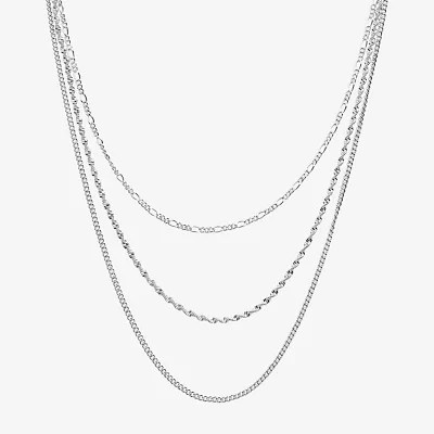 Silver Reflections 16/18/20 Inch 3-pc. Pure Silver Over Brass 20 Inch Link Necklace Set