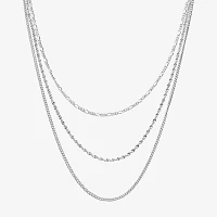 Silver Reflections 16/18/20 Inch 3-pc. Pure Silver Over Brass 20 Inch Link Necklace Set