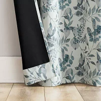 Sun Zero Percy Milford Print Energy Saving 100% Blackout Grommet Top Single Curtain Panel