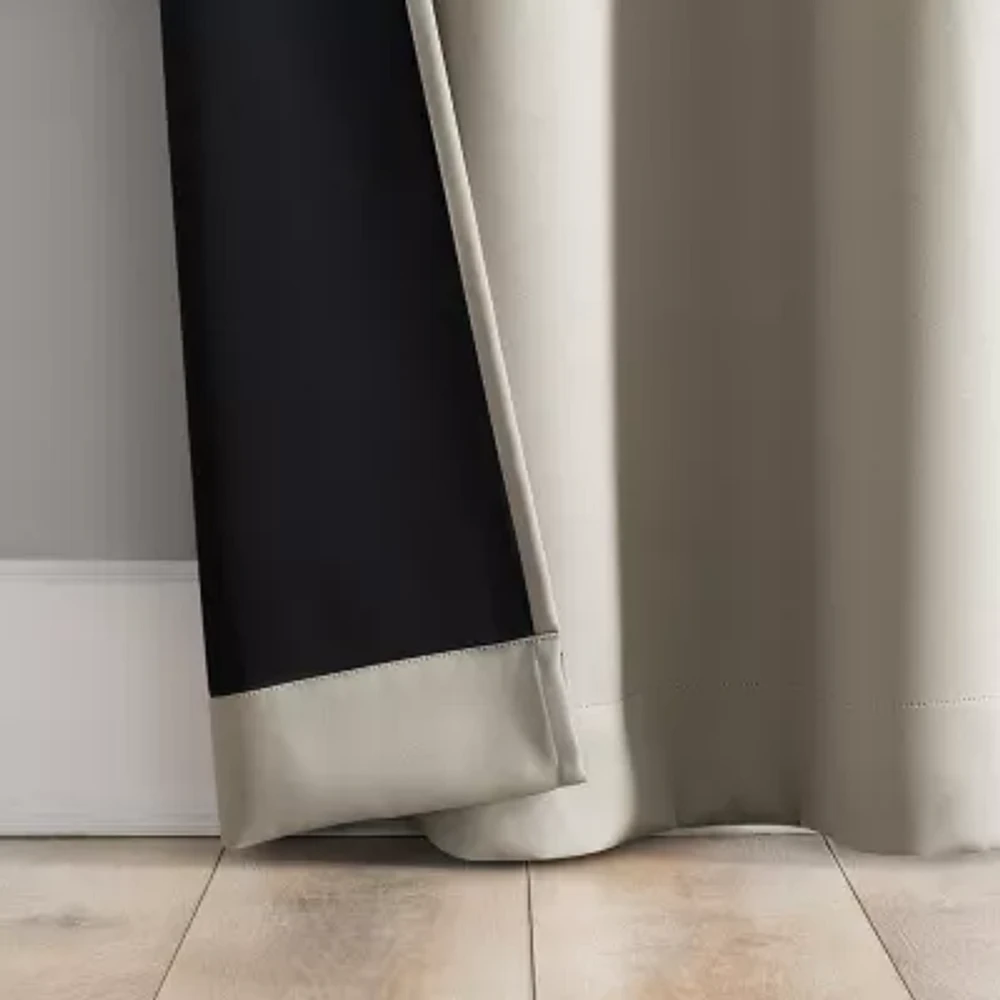 Sun Zero Percy Solid Energy Saving 100% Blackout Grommet Top Single Curtain Panel