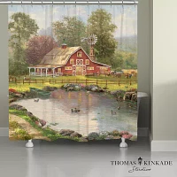 Thomas Kinkade Red Barn Retreat Shower Curtain