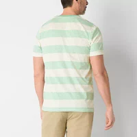 St. John's Bay Stripe Dexterity Mens Crew Neck Short Sleeve Easy-on + Easy-off Adaptive T-Shirt