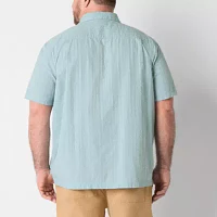 mutual weave Big and Tall Mens Short Sleeve Camp Shirt