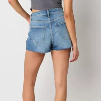 Arizona Womens High Rise Denim Short-Juniors