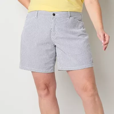 St. John's Bay 8" Womens Mid Rise Chino Short-Plus