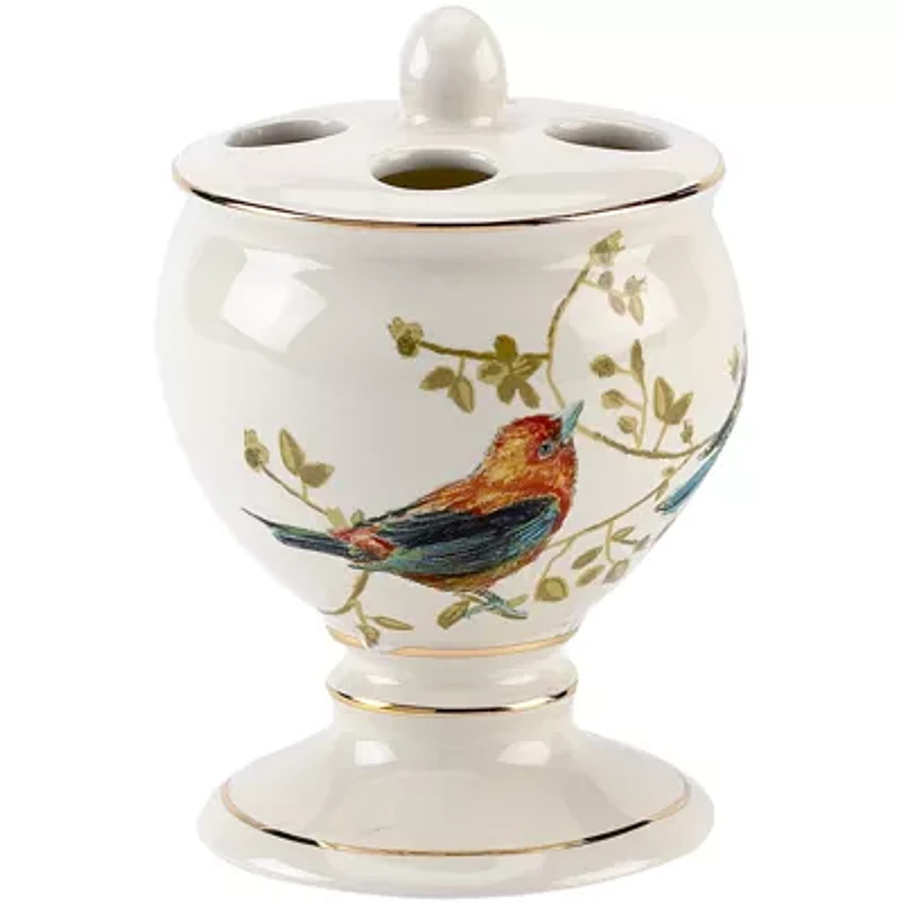 Avanti Gilded Birds Bath Toothbrush Holder