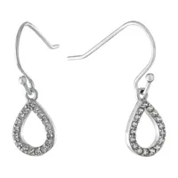 Silver Treasures Cubic Zirconia Sterling Silver Pear Drop Earrings