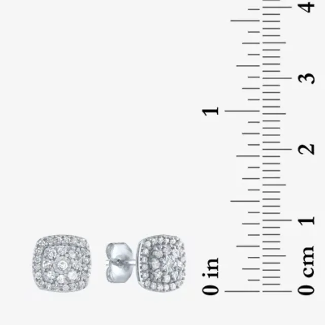 FINE JEWELRY Diamond Blossom 1/4 CT. T.W. Genuine White Diamond 10K White  Gold 5.5mm Star Stud Earrings