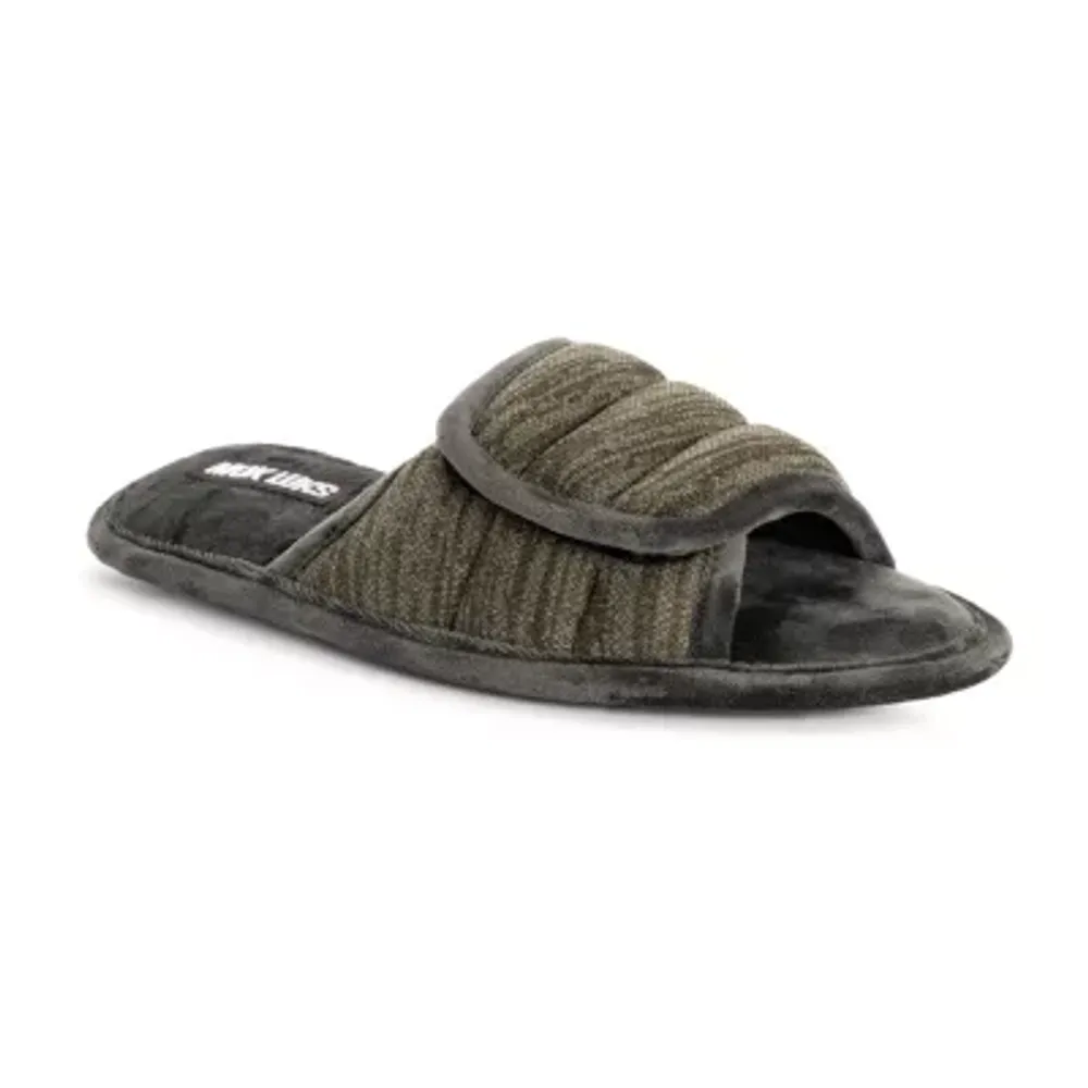 Stafford Fur Lined Slipper Mens Slip-On Slippers, Color: Black - JCPenney