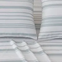 Linery Cotton Stripe Flannel Wrinkle Resistant Sheet Set