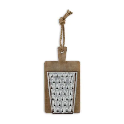 Cheungs Wood And  Cheese Grater On Cutting Board Décor Metal Wall Art