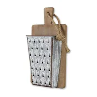 Cheungs Wood And  Cheese Grater On Cutting Board Décor Metal Wall Art