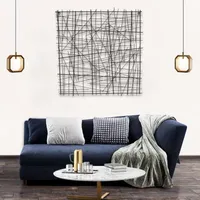 Cheungs Large Black Square Abstract Metal Wall Art