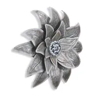 Cheungs Galvanized Flower With Buds Metal Wall Art