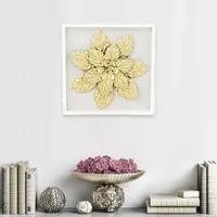 Vita Framed Elegant Flower Metal Wall Art