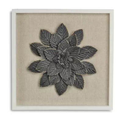 Vita Framed Elegant Flower Metal Wall Art