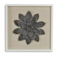 Vita Framed Elegant Flower Metal Wall Art