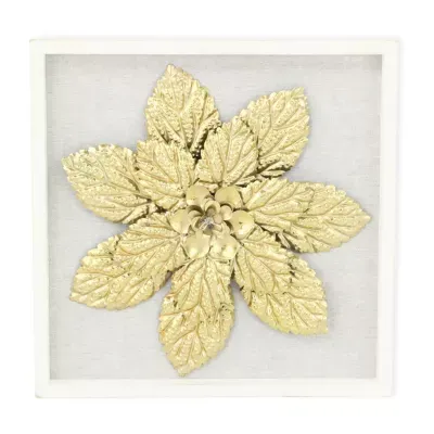 Vita Framed Elegant Flower Metal Wall Art