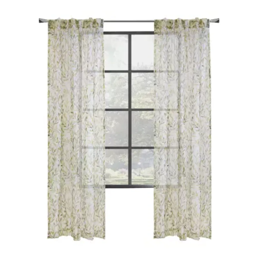 Verdure Sheer Rod Pocket Back Tab Single Curtain Panel