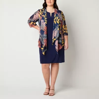 R & K Originals Plus Faux-Jacket Dress